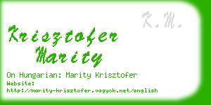 krisztofer marity business card